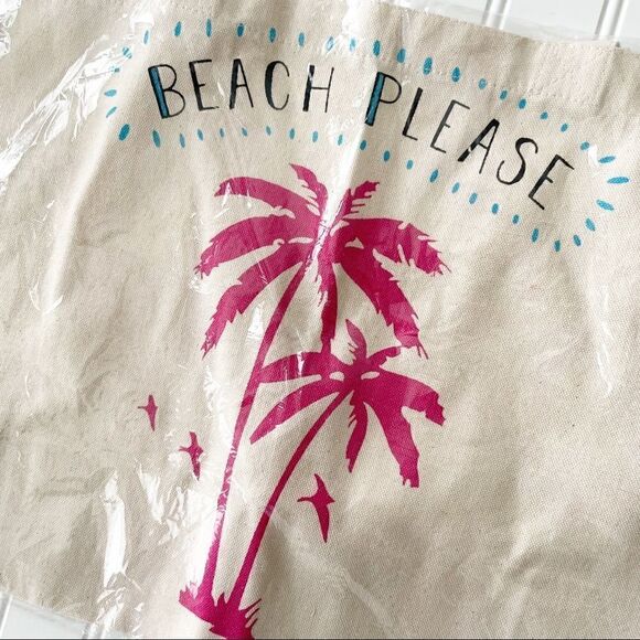 New York & Company - Canvas “Beach Please” Tote Bag - Picture 2 of 5